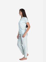 Pyjama & Top Set with Pockets Night Wear Daily Use Viscose Liva Printed Suit Sleep &