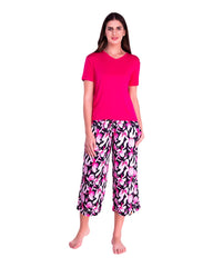 Loose Fit Pyjama Set with   2 Side Pockets & Viscose Liva Lycra Capris Leggings