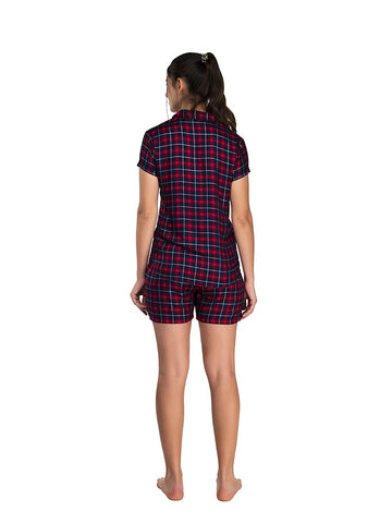 Womens New Yarn Dyed Shirts & Shorts Set with Pocket Viscose Liva Button Sleepwear Nightwear - So Comfortable You'll Fall in Love Our promise (S to 2XL Size)
