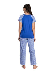 100% Cotton Pyjama Set with Reglan  Checks Printed Super Soft Top or Tshirts