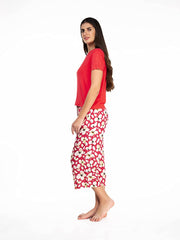 Loose Fit Pyjama Set with   2 Side Pockets  Viscose Liva Lycra Capris Leggings