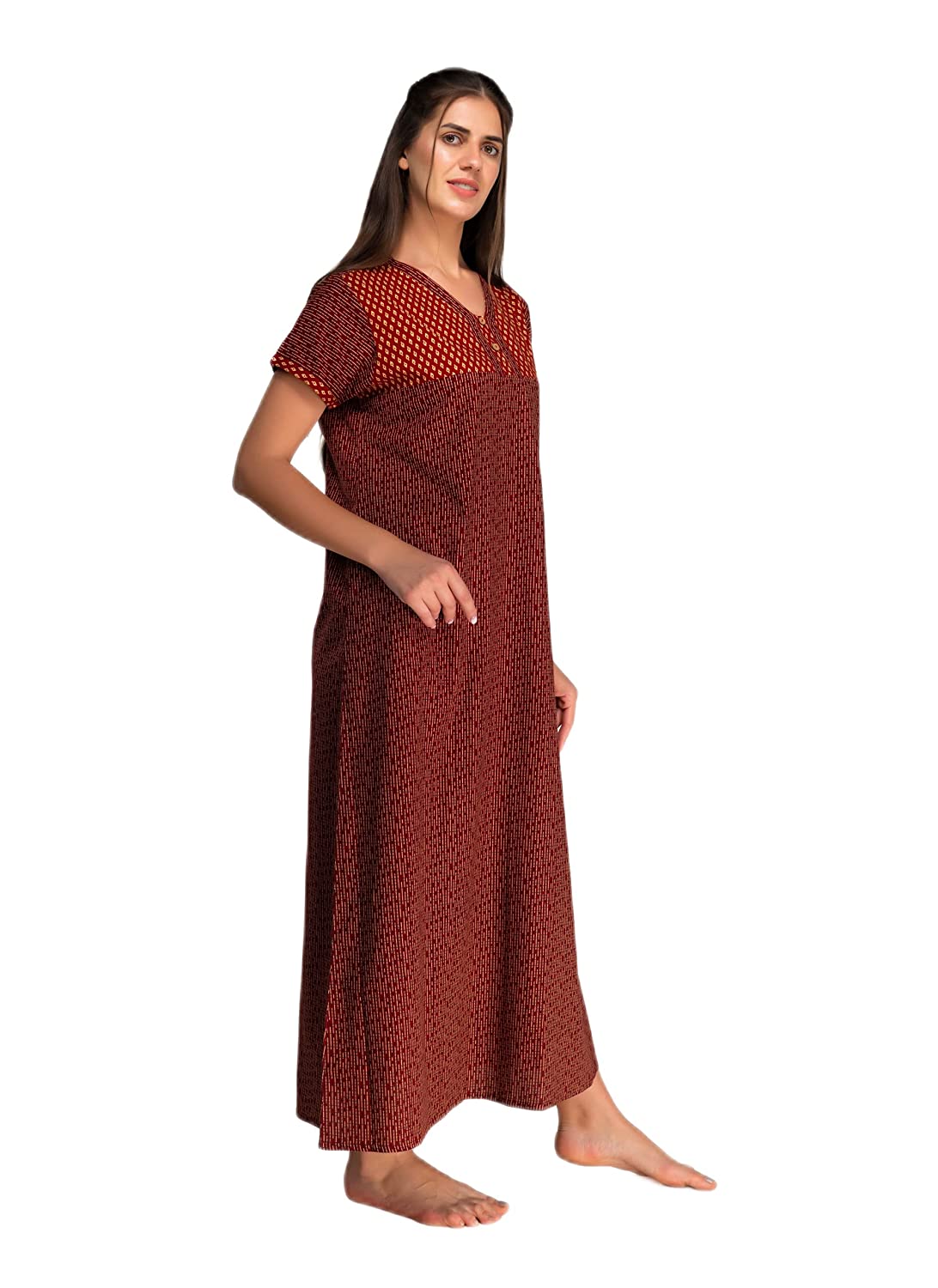 Night Suit Nighty With Robe Kimono Nightdress Night Gown for Women Robes  Shrug Wear Dress Nightwear Female For Honeymoon Cotton Kaftan Bath Robe  women's Nightgown & Sleepshirts Free Size (Beige) at Amazon