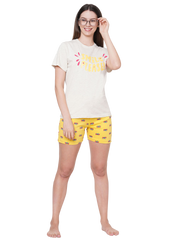 evolove Women's 100% Cotton Knits Printed Nightsuit (Shorts set) Get Free, sleepwear,soft and comfortable