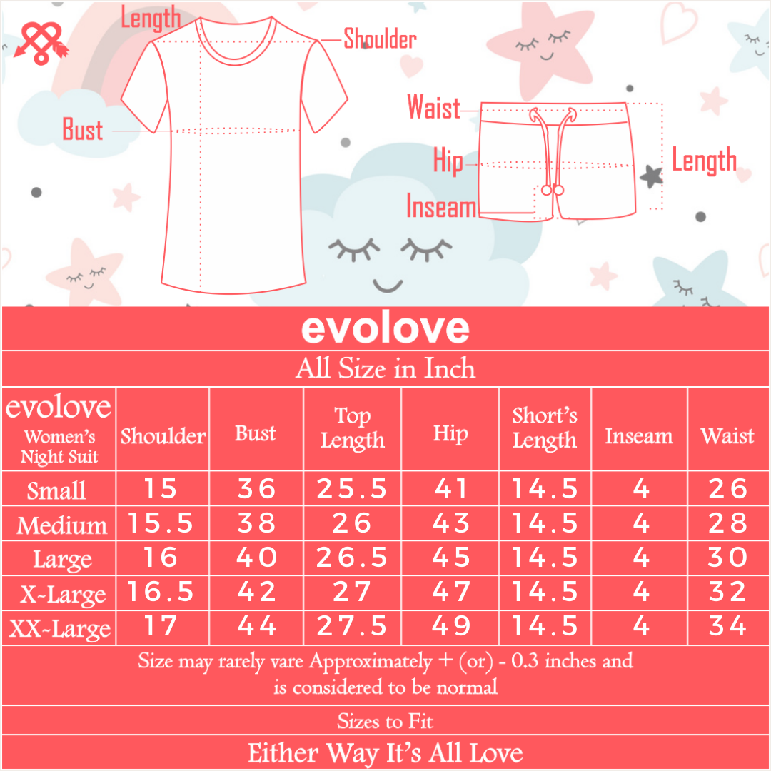 evolove Passion Pink Round neck Burger & Fries Printed Women's (Shorts set) Get free eyemask inside of any design