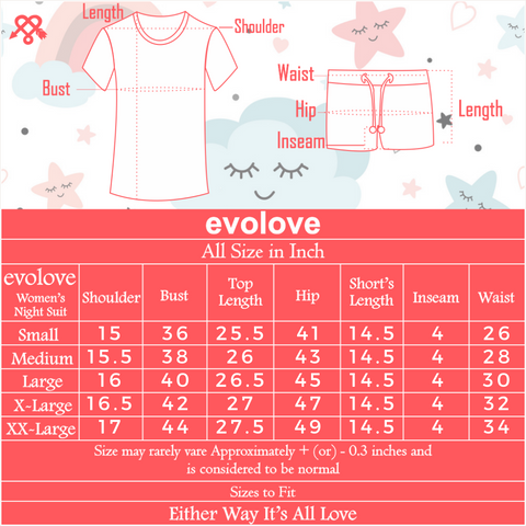 evolove Women's 100% Cotton Knits Printed Nightsuit (Shorts set) Get Free Eye Mask Inside of any design, sleepwear,soft and comfortable