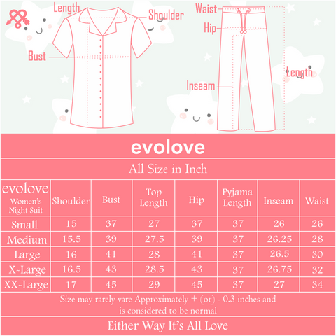 Evolove Jet Black Round Neck Check & Saturday Printed Women's (Pajama set) Get free eyemask inside of any design