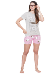 evolove Women's 100% Cotton Knits Printed Nightsuit (Shorts set) Get Free sleepwear,soft and comfortable