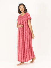 Nighty | Loose Fit 100% Cotton Nighties & Night es for or Ladies with   Button Super Soft Comfortable Design ( XL Size, Pink )