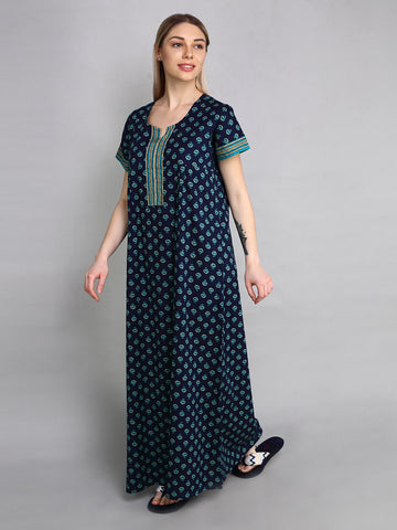 Evolove Womens Cotton Night Dress Long Nighty