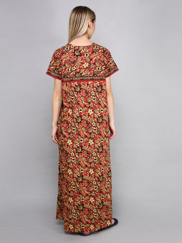 Evolove Womens Cotton Night Dress Long Nighty
