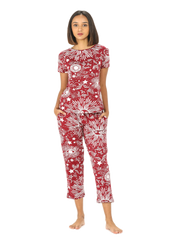 Evolove Women's Cotton Printed Pyjama Set Pack of 1