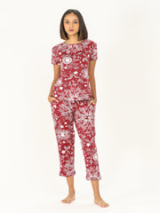 Evolove Women's Cotton Printed Pyjama Set Pack of 1