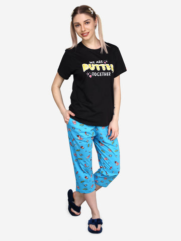 Evolove Cotton Womens Night Suit (Capri Set)