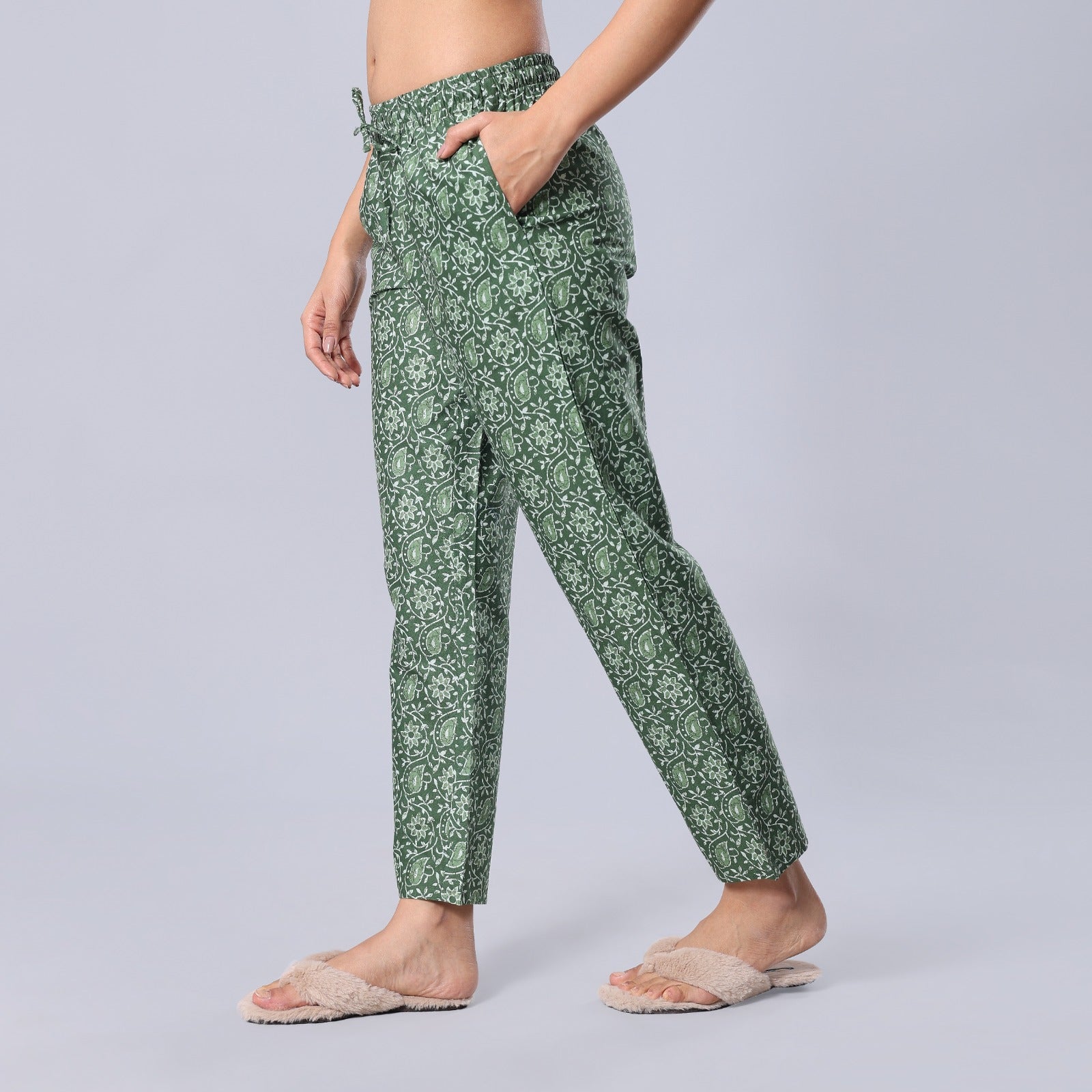 Evolove Women's Super Soft Comfortable Cotton Printed Pyjama Relaxed Lounge Pants with Pockets