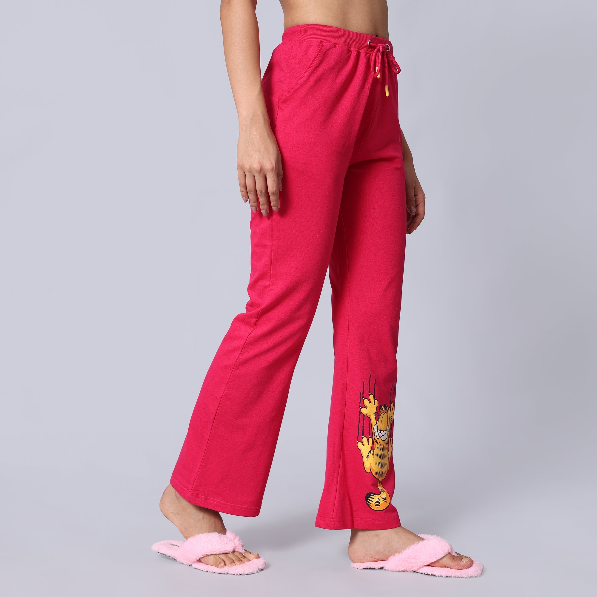 Evolove X Garfield Women's Super Soft Comfortable Cotton Printed Pyjama Relaxed Lounge Pants with Pockets