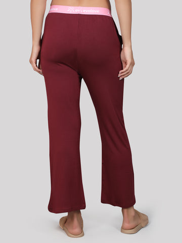 Evolove Women's Micro Modal Solid Pyjama Relaxed Lounge Pants with Pockets Super Soft Comfortable