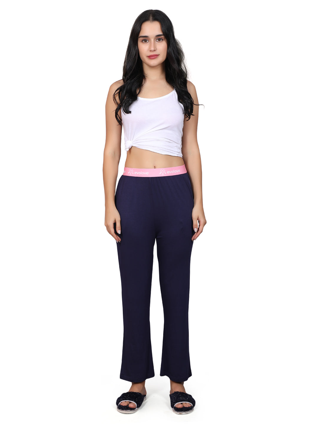 Buy Evolove Women Mint Micro Modal Pyjama Relaxed Lounge Pants With Pockets  (M) Online at Best Prices in India - JioMart.