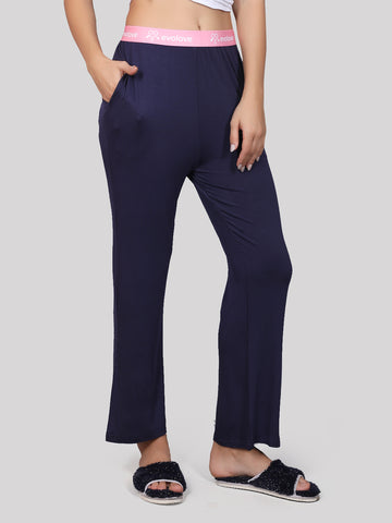 Evolove Women's Micro Modal Solid Pyjama Relaxed Lounge Pants with Pockets Super Soft Comfortable