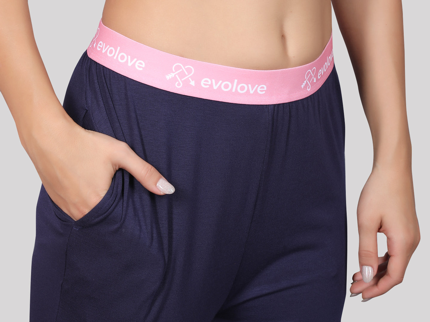 Evolove Women's Micro Modal Solid Pyjama Relaxed Lounge Pants with Pockets Super Soft Comfortable