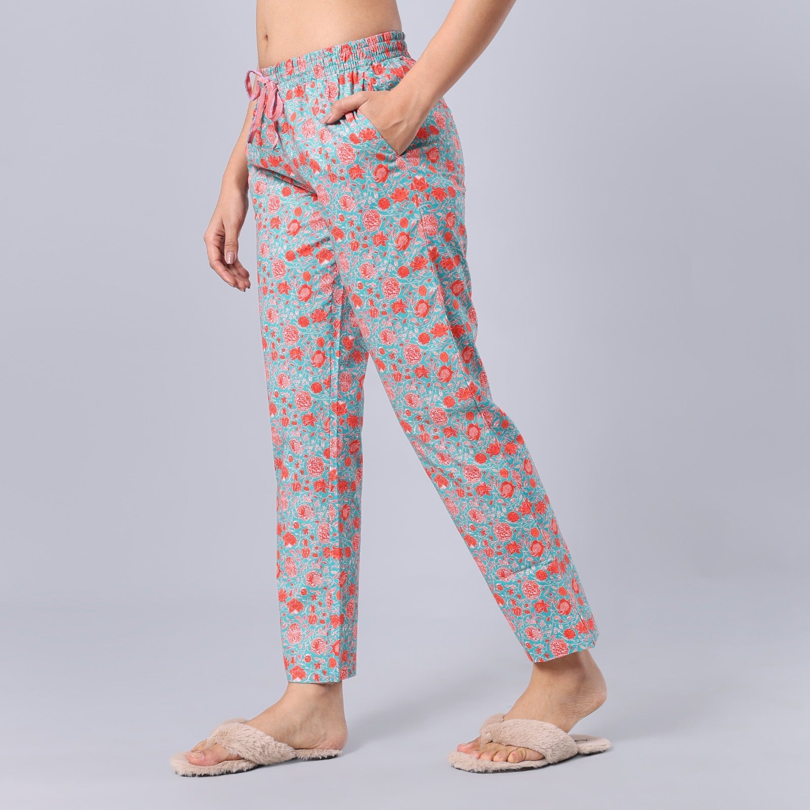 Buy Evolove Women Powder Blue Printed Rayon Rayon Pyjama Relaxed Lounge  Pants With Pockets (Xl) Online at Best Prices in India - JioMart.
