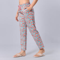 Evolove Women's Super Soft Comfortable Cotton Printed Pyjama Relaxed Lounge Pants with Pockets