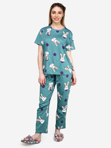 Evolove Cotton Womens Night Suit (Pajama Set)