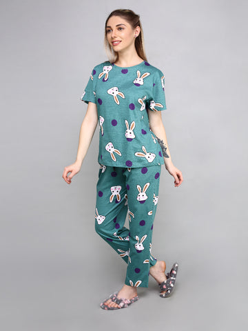 Evolove Cotton Womens Night Suit (Pajama Set)