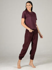 Evolove Maroon Super soft most comfortable Pajama set