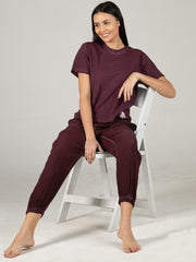 Evolove Maroon Super soft most comfortable Pajama set