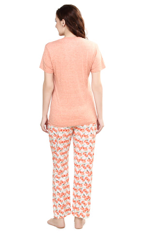 evolove Women's Hosiery Cotton Printed Pajama set (nightsuit set) Get free eyemask inside of any design (Pyjama Set, S)