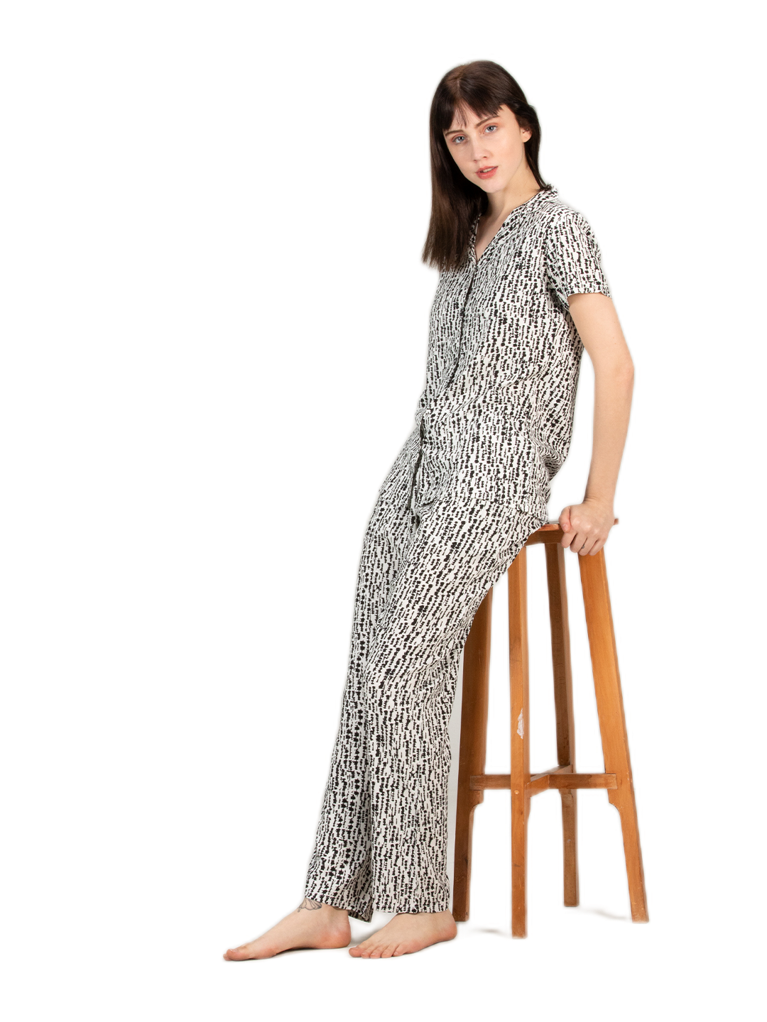 Evolove Women Pyjamas Top Pants Set for Daily Use Winter Night Wear with Pockets Buttons Elastic Waist Viscose Liva Super Soft Comfortable ( S to 2XL Size )