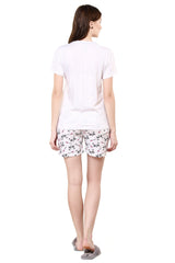 White I Love P & a Printed Shorts Set Get Free Eyemask Inside Of Any Design