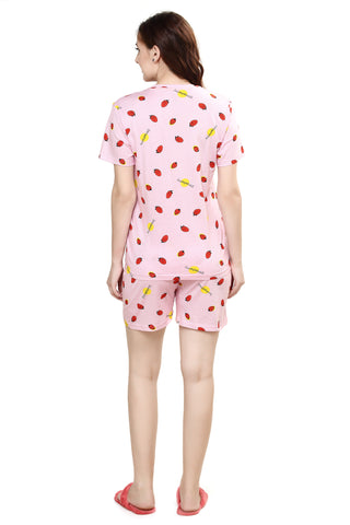 evolove Women's Hosiery Cotton shorts set Night suit