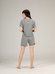 100% Cotton Shorts & Top Set   Night Wear Suit with Pockets Elastic Waist Super Soft Comfortable