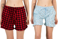 Shorts Combo Pack of 2 100% Cotton Knitted with Pockets Waistb & Super Soft Comfortable Regular   Night Wear