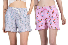 Summer Pastels Shorts Combo Pack of 2 100% Cotton Knitted with Pockets Waistb & Super Soft Comfortable Regular   Night Wear . Really lasting. Our Guarantee you will love it. WARDROBE S.