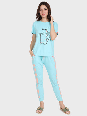 Evolove Women's Cotton Printed Pyjama Set