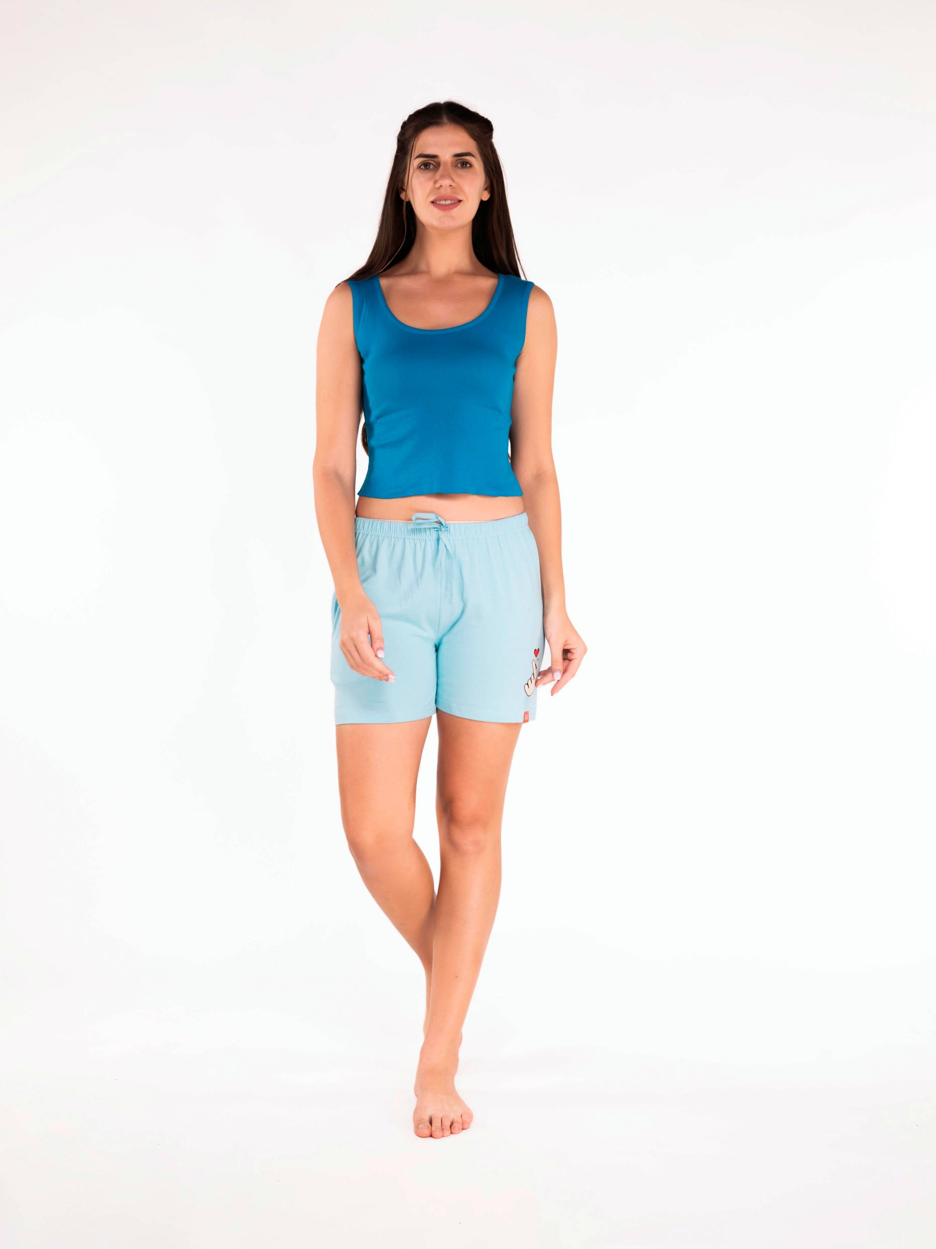Evolove Women's Pajama Shorts Slacks with Elastic Waist Band Cotton Printed Regular Fit (S-XXL Size)