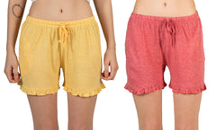 Shorts Combo Pack of 2 100% Cotton Knitted with Pockets Waistb & Super Soft Comfortable Regular   Night Wear