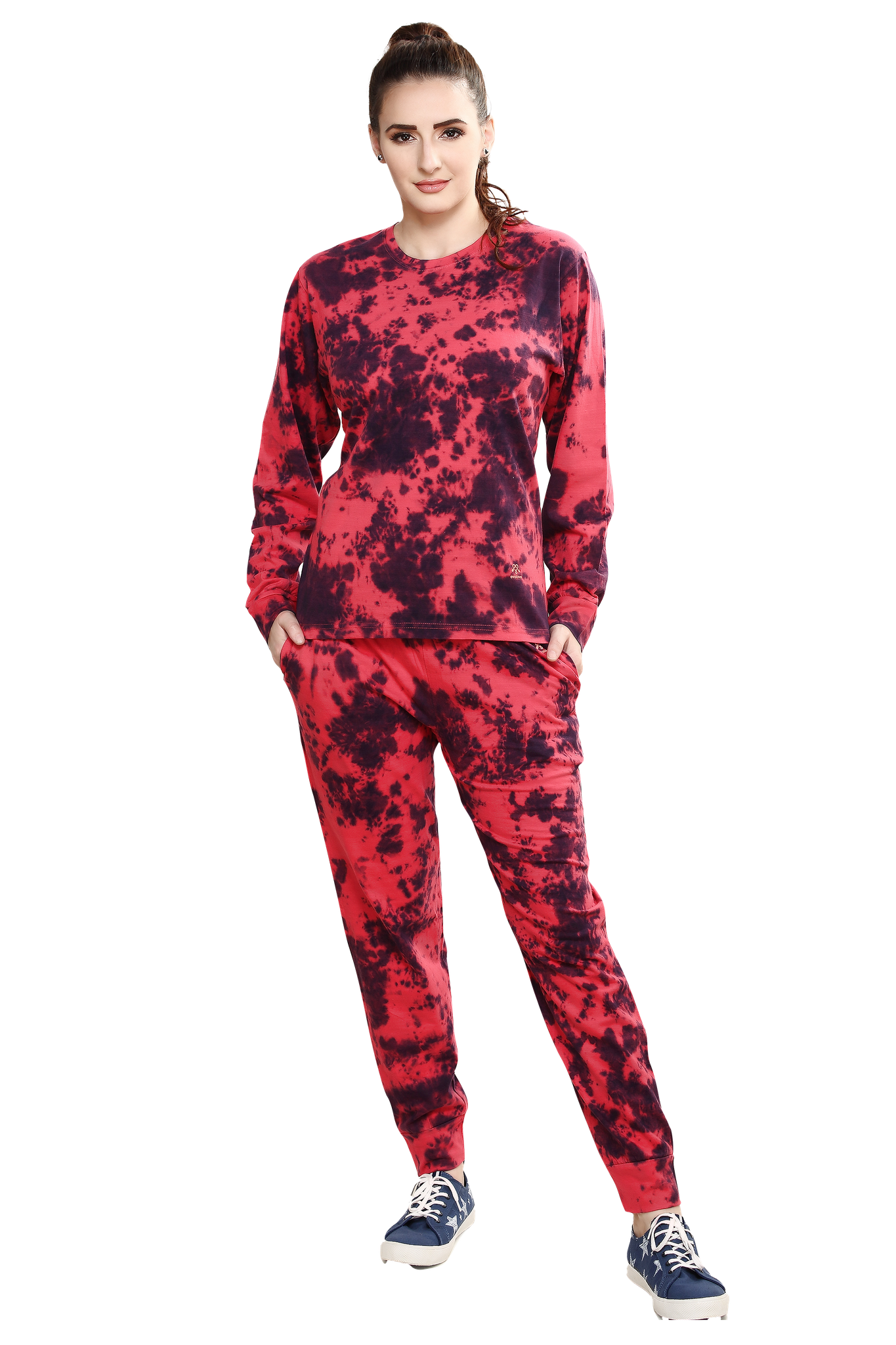 Evolove Red Women's 100% cotton Tracksuit (Night Suit)- super comfortable, sporty and stylish, cotton, our most comfortable (Sizes S to 2XL)